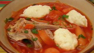 Борщ с галушками