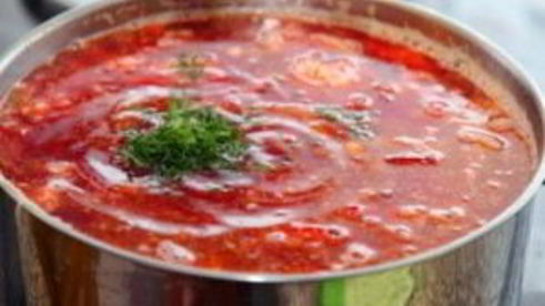 борщ с галушками