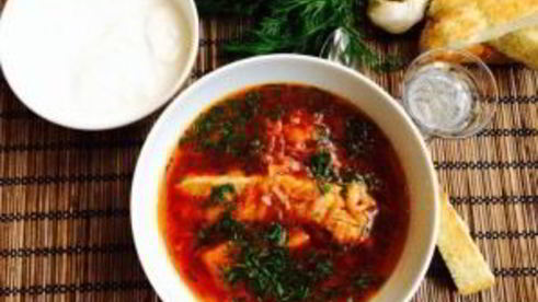 борщ с ребрышками