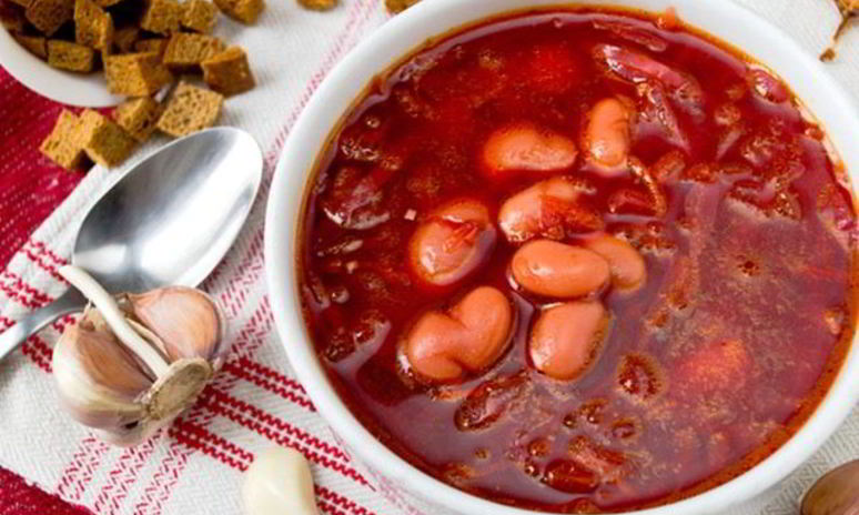 Рецепт холодного борща с фасолью