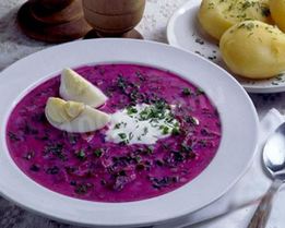 Литовский холодный борщ на кефире