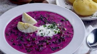 Литовский холодный борщ на кефире