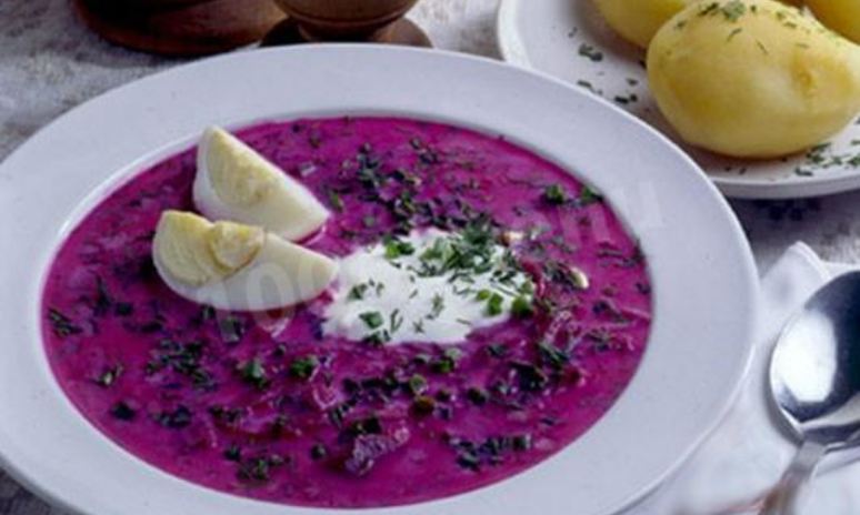 Рецепт литовского холодного борща на кефире