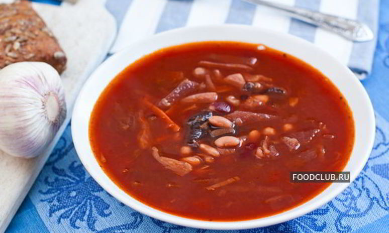 Рецепт постного борща с фасолью