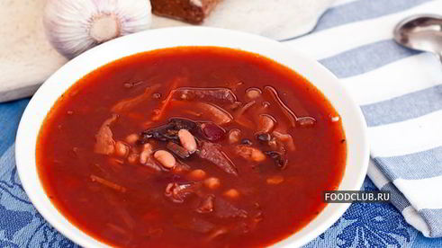 постный борщ с фасолью