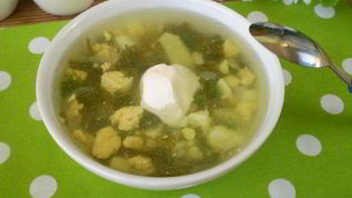 Постный зеленый борщ