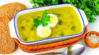 Бульон с яйцом