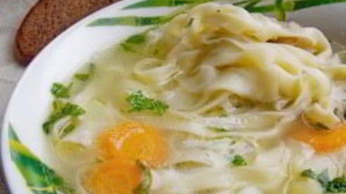 лапша на курином бульоне