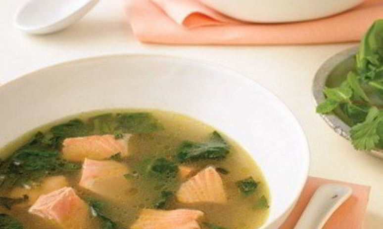 Рецепт лосося в зеленом бульоне с карри