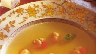 Морские гребешки в чесночном бульоне