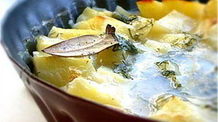 Печеный картофель в бульоне