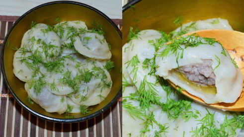 пельмени с бульоном