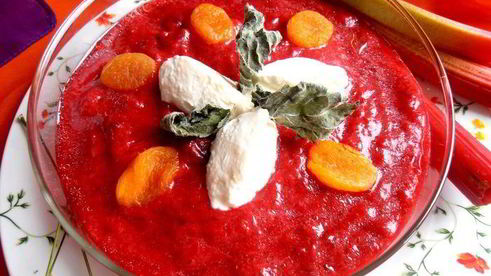 гаспачо из ревеня и вишни