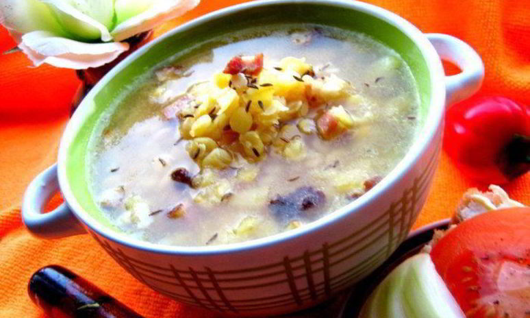 Рецепт горохового супа с копченостями и тыквой