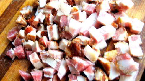 гороховый суп с копченостями и тыквой