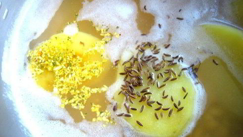 гороховый суп с копченостями и тыквой