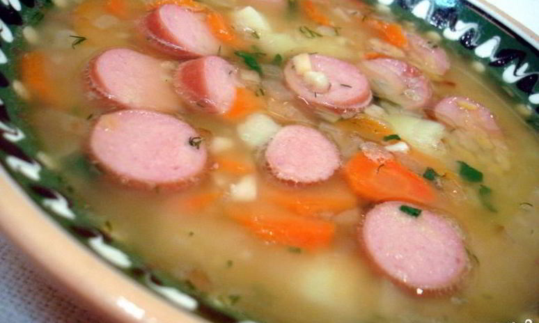 Рецепт горохового супа с сосиской