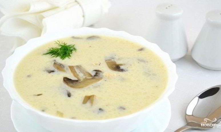 Рецепт грибного супа с сырками