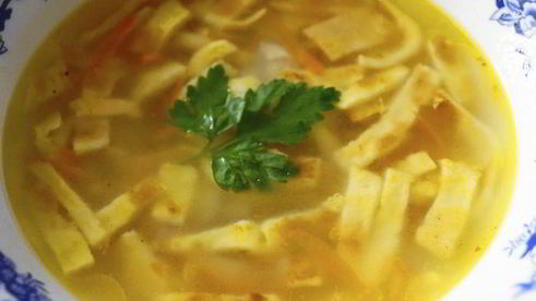 куриный супчик с яичными блинчиками
