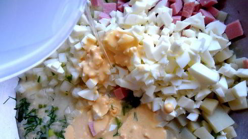 деревенская окрошка на березовом соке