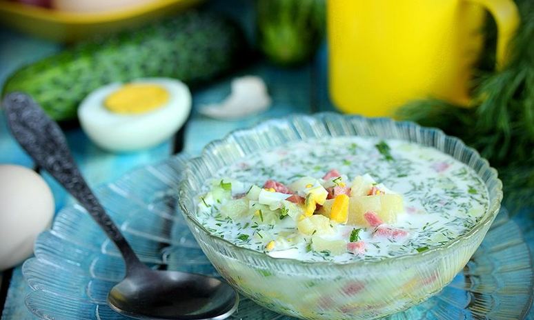 Рецепт окрошки классической с колбасой на воде