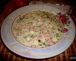 Окрошка классическая с колбасой