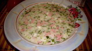 Окрошка классическая с колбасой