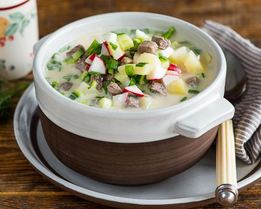 Окрошка мясная на квасе