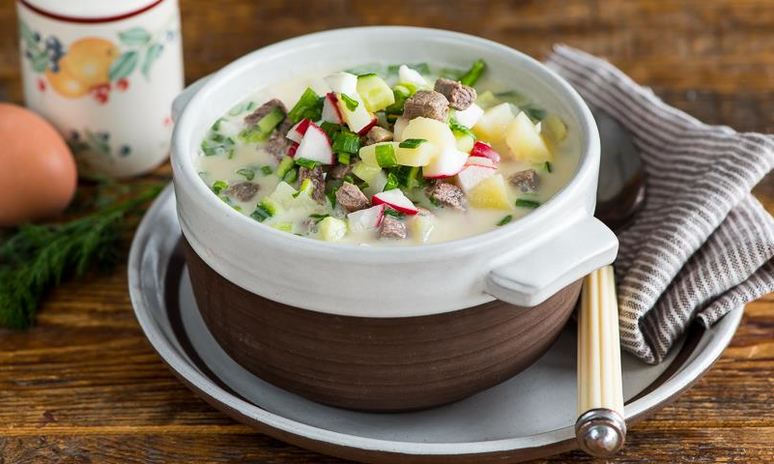 Рецепт окрошки мясной на квасе