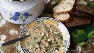 Окрошка на бульоне