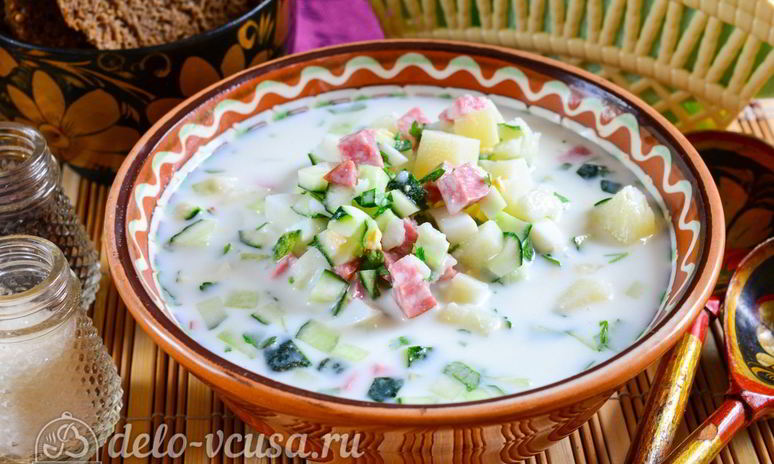 Рецепт окрошки на кефире