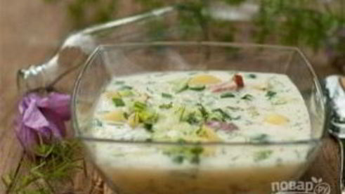 окрошка на минералке и сметане