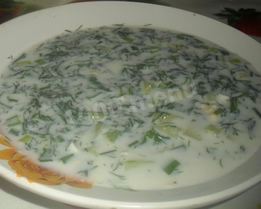 Окрошка на минеральной воде и кефире