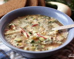 Окрошка на минеральной воде