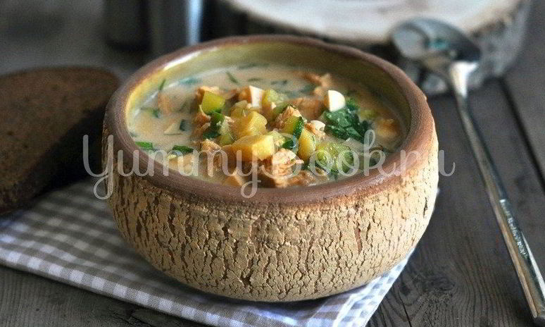 Рецепт окрошки с курицей на квасе