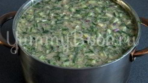 окрошка с курицей на квасе