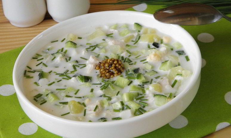 Рецепт окрошки с курицей