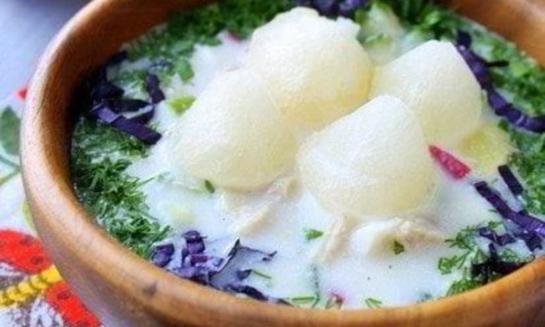 Рецепт окрошки с таном и ледяным квасом