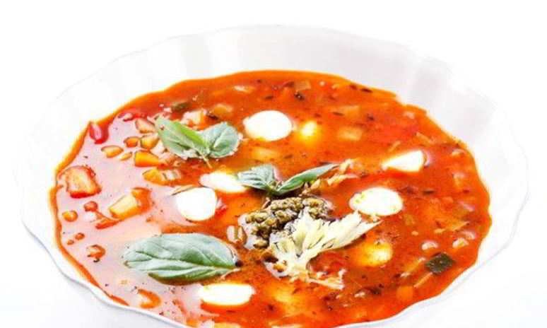Рецепт минестроне с мини-моцареллой