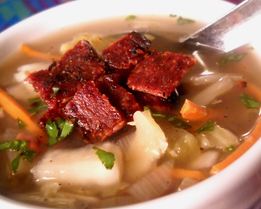 Овощной суп с беконом