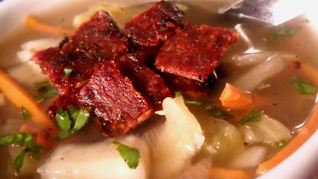 Овощной суп с беконом