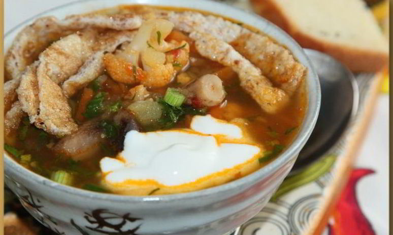 Рецепт овощного супа с белково-кунжутным омлетом