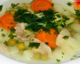 Овощной суп с курицей