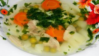 Овощной суп с курицей