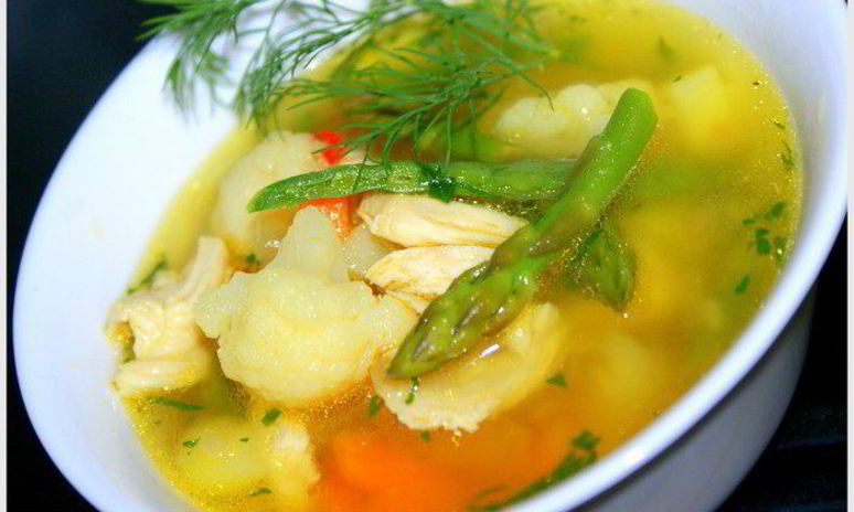 Рецепт овощного супа с курочкой