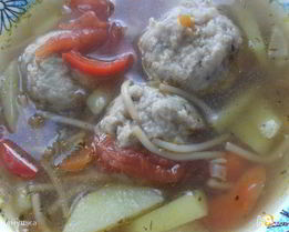 Суп с фрикадельками и овощами