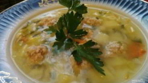 суп с куриными фрикадельками и овощами