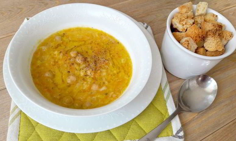 Рецепт постного супа из нута и лука-порея