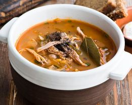 Рассольник на утином бульоне с потрохами