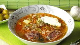 Рассольник с фасолью